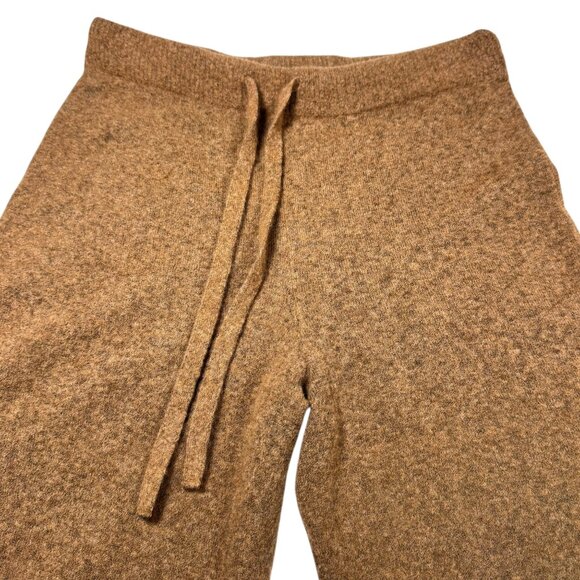 Everlane Knit Sweater Pants Sz L Tan Wool Blend Elastic Waist Stretch Cozy - Picture 3 of 10